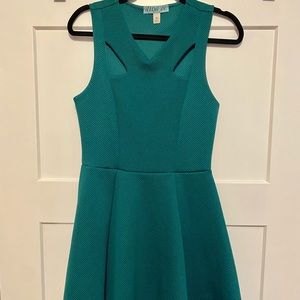 Green Dress with Triangle Cutouts
